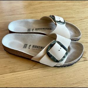 Birkenstock Madrid Sandal | Womens 39/8.5 in Almond Suede (Worn 1x)